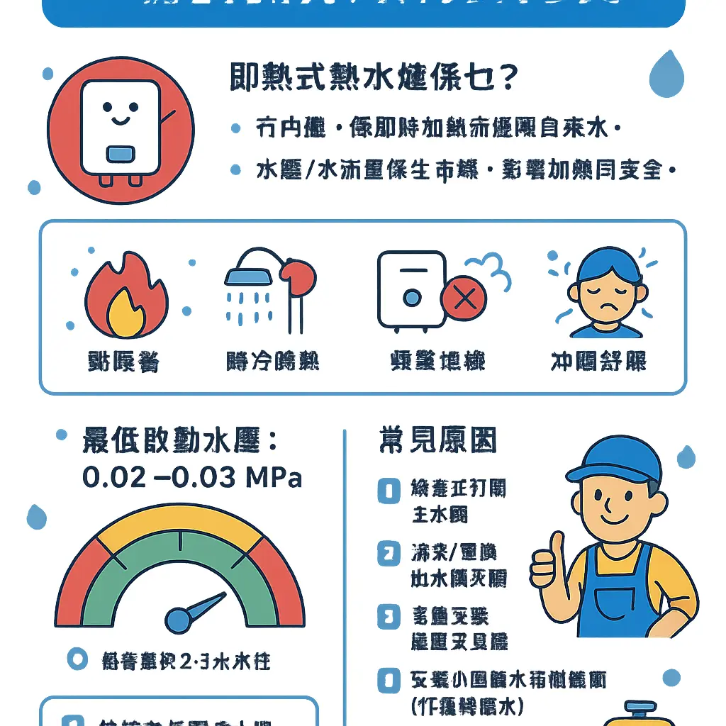熱水器水壓不足如何改善 - 石油氣熱水爐