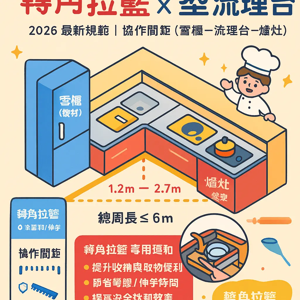 l型流理台 - 轉角拉籃