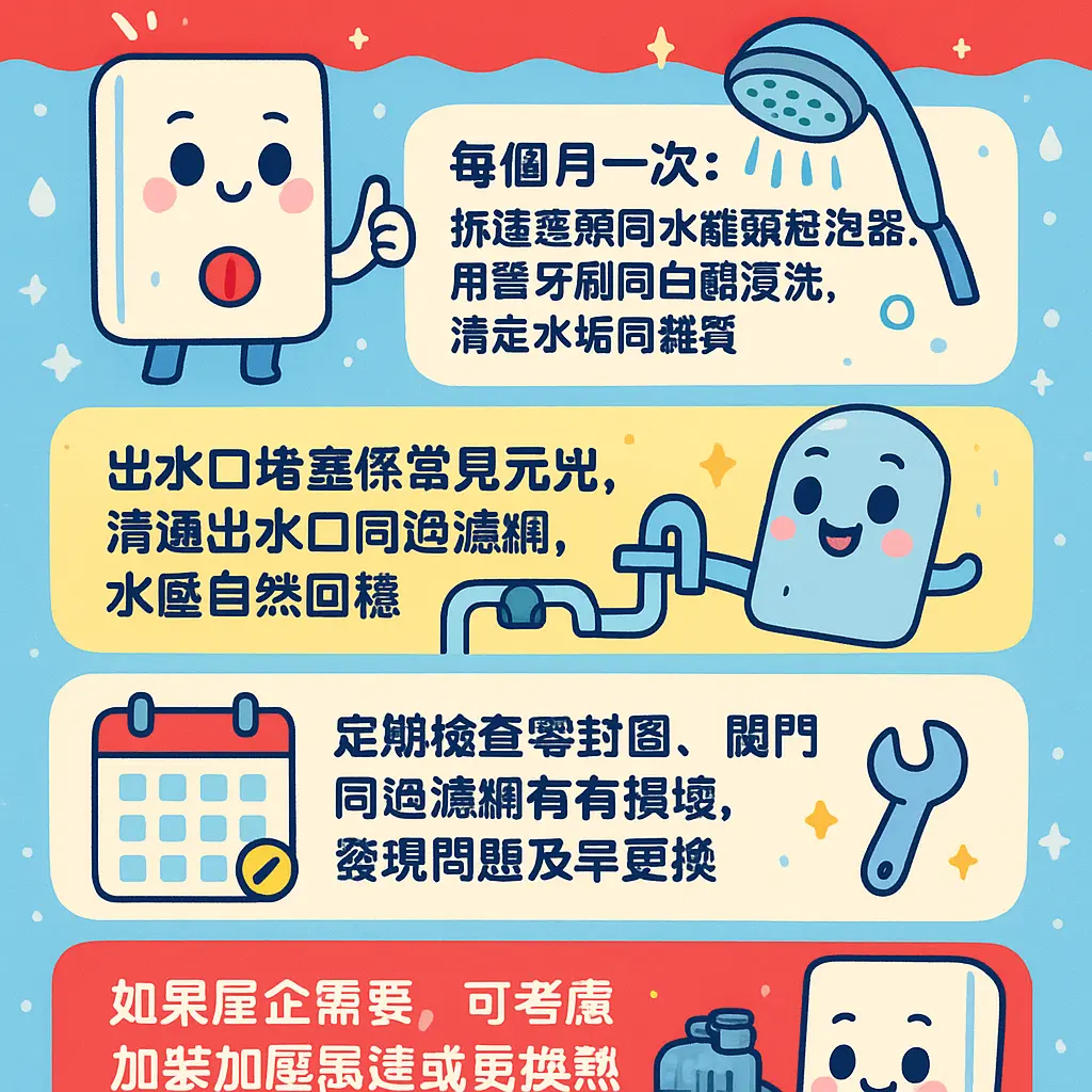 熱水器水壓不足如何改善 - 熱水爐