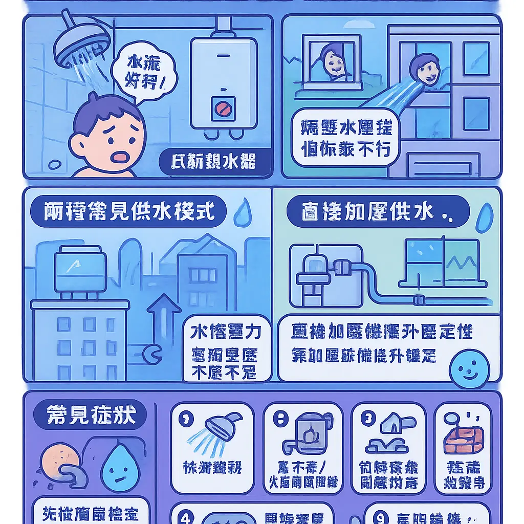 熱水器水壓不足如何改善 - LOLAT羅力衛浴