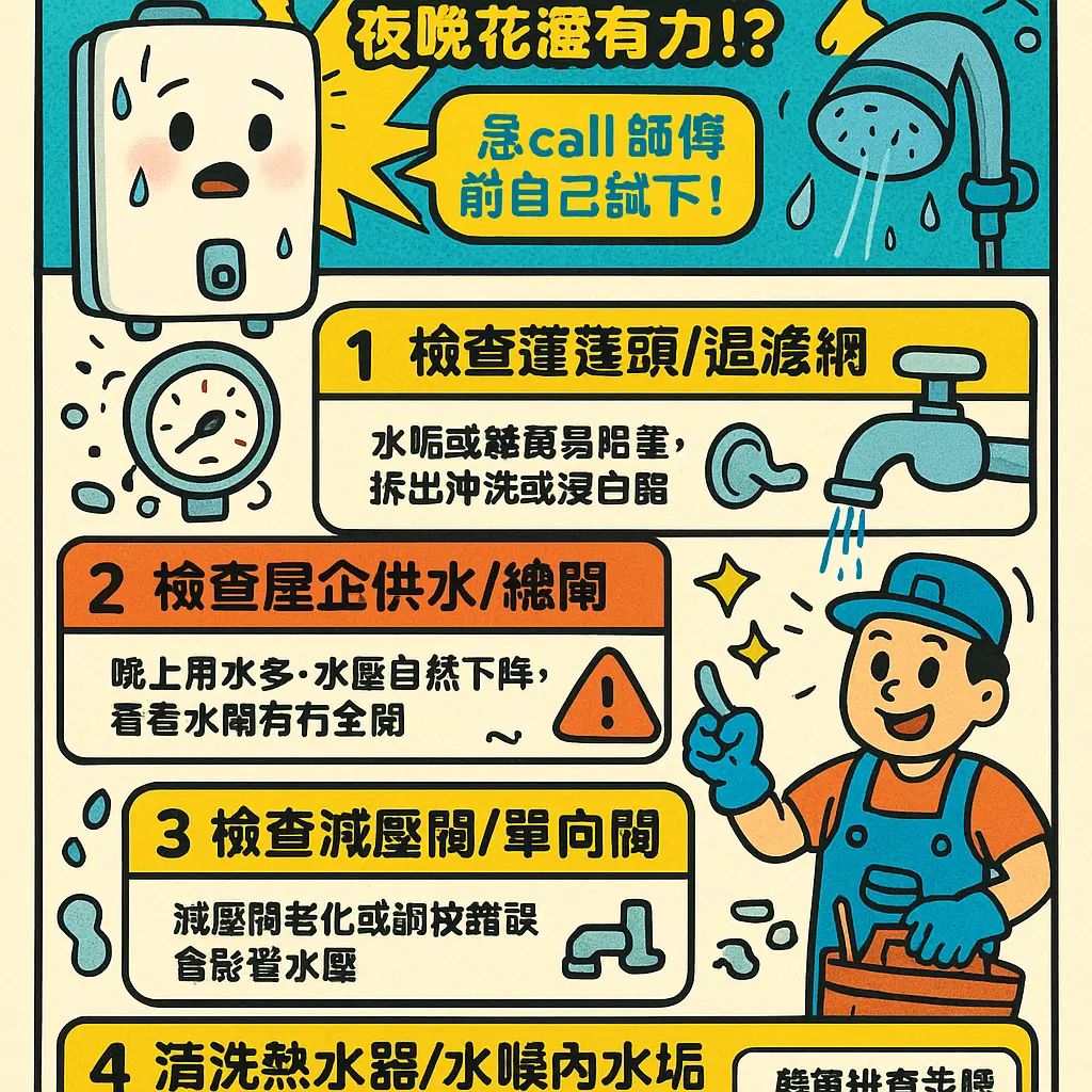 熱水器水壓不足如何改善 - 水管